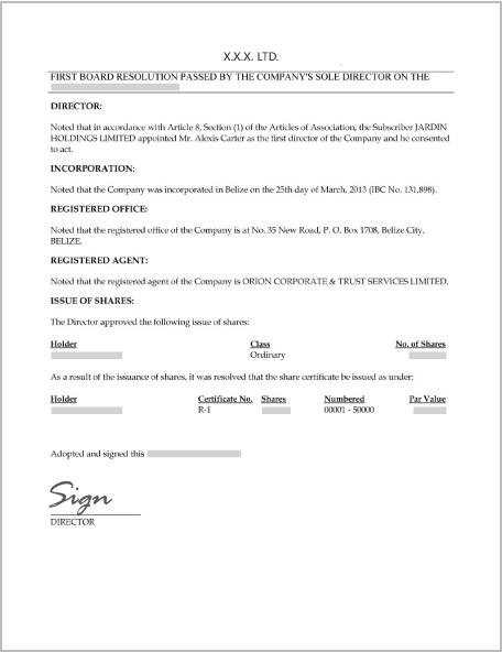 Register of Shareholder 